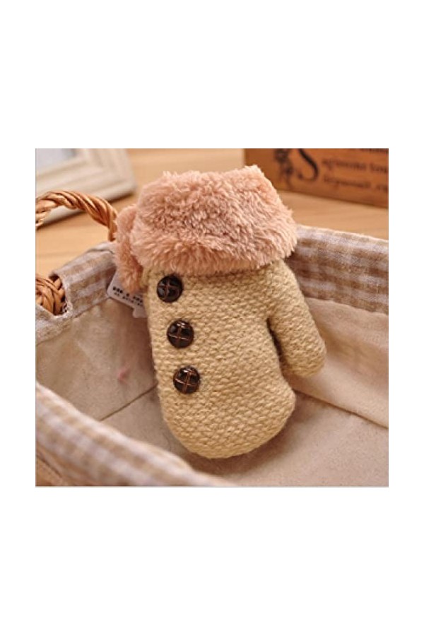 BUXIANGGAN Gants Gloves Garçons Hiver Épaississement Gants Filles Mitaines Chaudes Enfants Polaire À Tricoter Lourd À LIntér