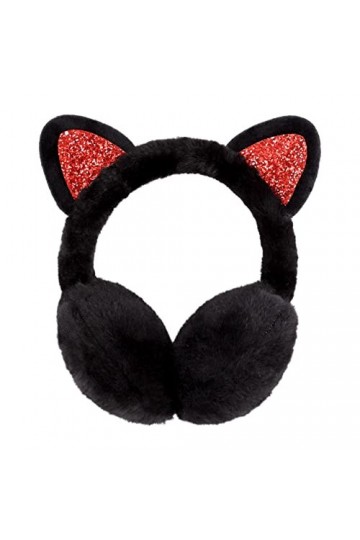 Cache-oreilles en fourrure synthétique pour femme et fille, noir, taille unique