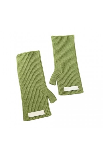 Gants Demi Doigts Pour Femmes Gants Sans Doigts En Tricot Fin Côtelé Femmes Hiver Mitaines Thermiques Trou De Pouce Chauffe P