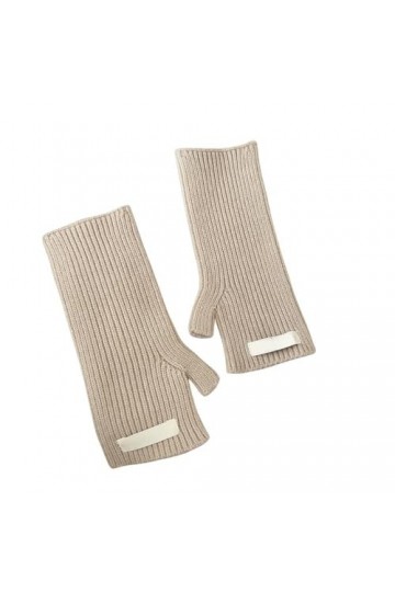 Gants Demi Doigts Pour Femmes Gants Sans Doigts En Tricot Fin Côtelé Femmes Hiver Mitaines Thermiques Trou De Pouce Chauffe P