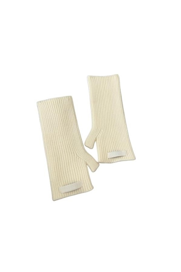Gants Demi Doigts Pour Femmes Gants Sans Doigts En Tricot Fin Côtelé Femmes Hiver Mitaines Thermiques Trou De Pouce Chauffe P