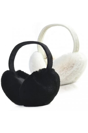 2 Pièces Cache Oreilles Femme Homme Unisexe Pliable Pelucheux Lhiver Cache-oreilles Mignon Fausse Fourrure Chauffe-oreille E