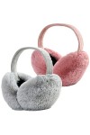 2 Pièces Cache Oreilles Femme Homme Unisexe Pliable Pelucheux Lhiver Cache-oreilles Mignon Fausse Fourrure Chauffe-oreille E