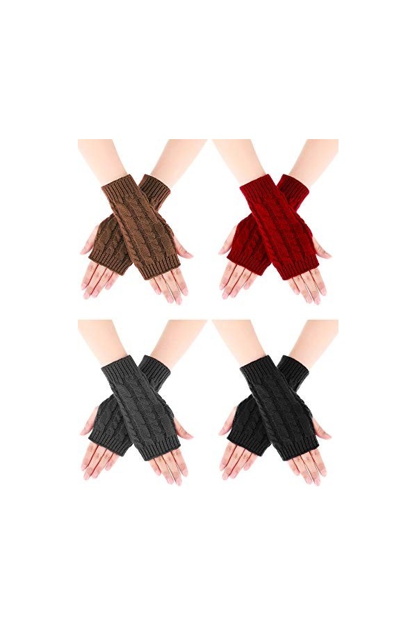 Bememo Gants de Gants WinterArm doigts avec le pouce trou pour Femme Couleur Set 1 type de court