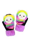 CHAW Gants en peluche mignons pour femmes et filles, motif dessin animé 3D en peluche, moufles chaudes - - M