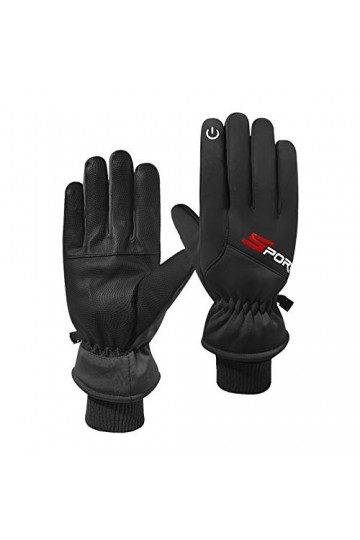 FUFU Moufles Gants à lécran Tactile, Gants Chauds légers, Gants de Sport à Vent Anti-Glissement antidérapants Color : Black