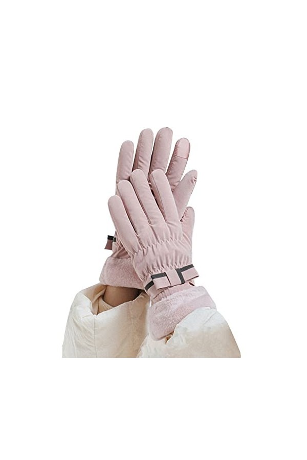 Keepwin Les gants dhiver pour femme sont épais et mignons, chauds et coupe-vent, gants de cyclisme pour femme vert menthe, 