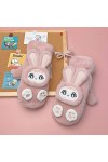 ZTJ Gants Thermiques dhiver, Mitaines tricotées à Motif de Lapin Mignon avec Cordon de Cou Suspendu, Gants en Peluche Chauds