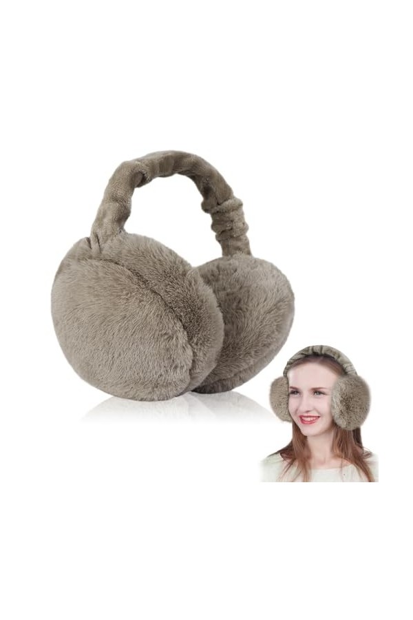 yotutun Cache-oreilles en Peluche, Pliable Cache-oreilles dHiver Moelleux Protection Contre le Vent Froid Unisexe Réglables 