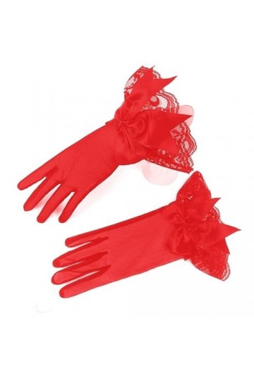 Gants Femme， 2 paires femmes Satin gants fête élégante mariée mariage mitaines courtes Emo accessoires été accessoires for fe