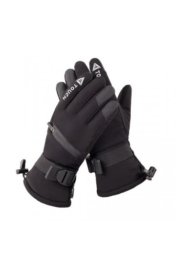 MuE96 Gants dhiver chauds pour femme, coupe-vent, résistants au froid, antidérapants pour écran tactile noir, M 