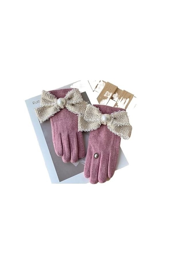 Gants Femme， Femmes écran tactile gants hiver accessoires chauffe-mains cyclisme élégant perle arthrite gants Guantes De Lana