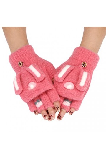 Manchettes dété pour femme - Gants chauds en tricot - Poignets élastiques - Gants thermiques chauds doublés, Rouge pastèque,