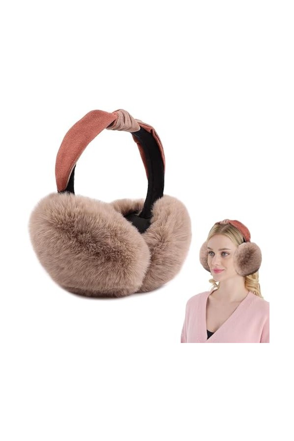 mizikuu Cache-oreilles en Peluche, Earmuffs dhiver Réglables Cache Oreilles Chaud Pliable Earmuffs dextérieur Protège-oreil