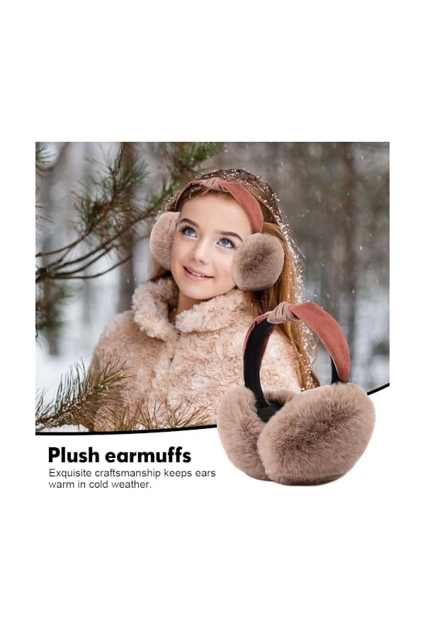 mizikuu Cache-oreilles en Peluche, Earmuffs dhiver Réglables Cache Oreilles Chaud Pliable Earmuffs dextérieur Protège-oreil