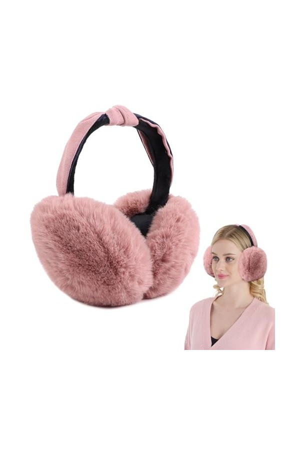 mizikuu Cache-oreilles en Peluche, Earmuffs dhiver Réglables Cache Oreilles Chaud Pliable Earmuffs dextérieur Protège-oreil