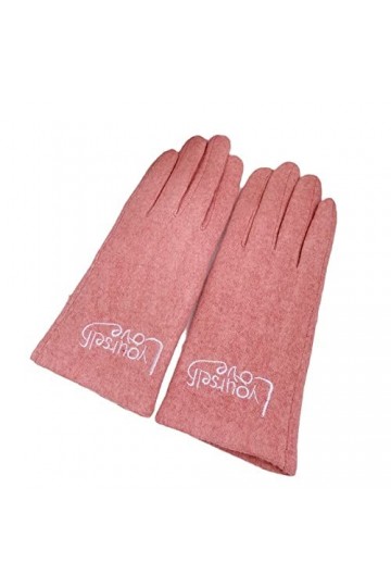 Liyinco Gants dhiver en Cachemire pour Doigts complets, Gants tactiles Doux et Chauds pour Femmes avec Lettre brodée, Gants 