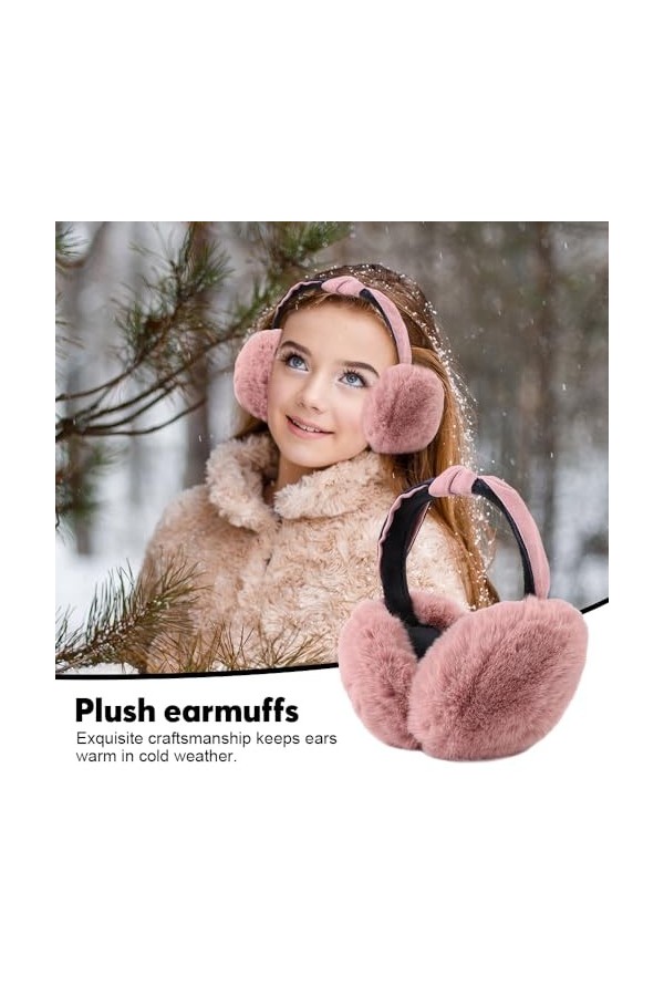 mizikuu Cache-oreilles en Peluche, Earmuffs dhiver Réglables Cache Oreilles Chaud Pliable Earmuffs dextérieur Protège-oreil