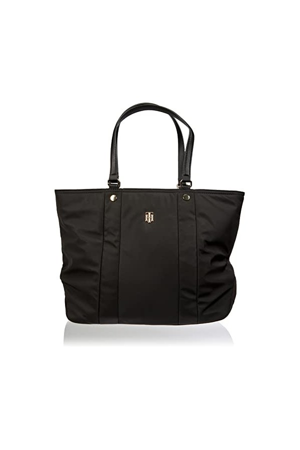 Tommy Hilfiger Cabas Femme Sac My Tommy Tote Fermeture Éclair, Noir Black , Taille Unique