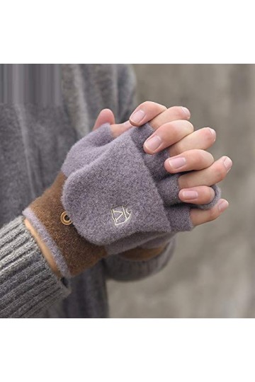 Gants sans Doigts pour Femmes,1 Paire De Gants Mi-Doigts Tricotés Unisexes Créatifs Mitaines sans Doigts Gants Convertibles d