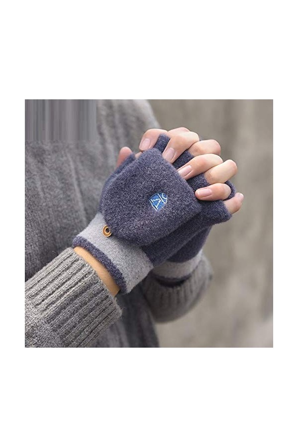 Gants sans Doigts pour Femmes,1 Paire De Gants Mi-Doigts Tricotés Unisexes Créatifs Mitaines sans Doigts Gants Convertibles d