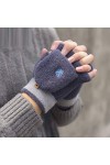 Gants sans Doigts pour Femmes,1 Paire De Gants Mi-Doigts Tricotés Unisexes Créatifs Mitaines sans Doigts Gants Convertibles d