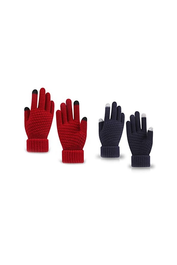 XAMIO Gants dhiver en Tricot pour Femmes Mitaines avec Écran Tactile pour Les Textos Chaud Gant Élastique pour La Course, Le