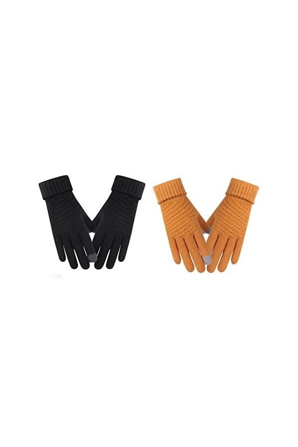 XAMIO Gants dhiver en Tricot pour Femmes Mitaines avec Écran Tactile pour Les Textos Chaud Gant Élastique pour La Course, Le