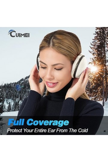 CUIMEI Cache-oreilles dhiver pour homme et femme – Cache-oreilles pliables en polaire lot de 1/2 – Pefer pour le cyclisme,