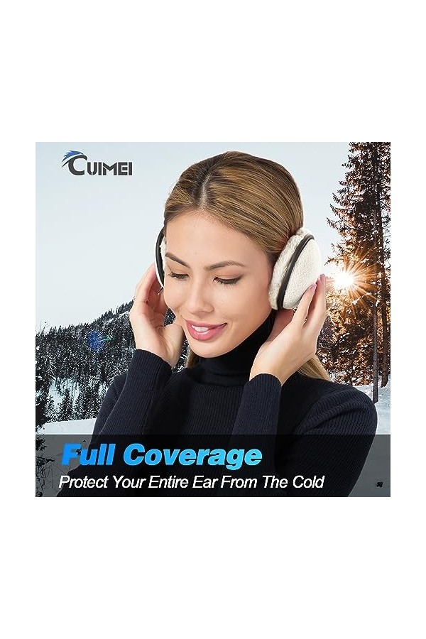 CUIMEI Cache-oreilles dhiver pour homme et femme – Cache-oreilles pliables en polaire lot de 1/2 – Pefer pour le cyclisme,