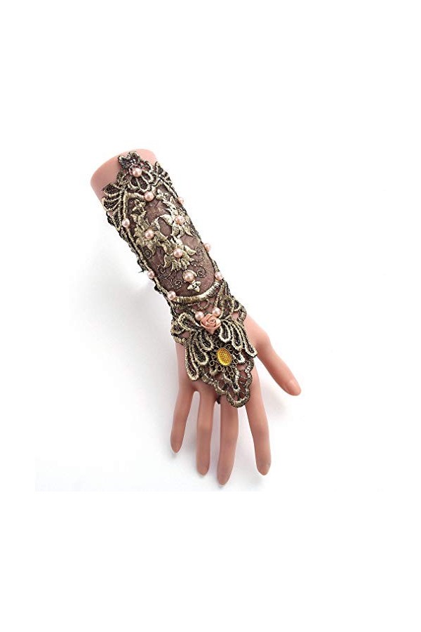 1 paire de mitaines sexy en dentelle style steampunk vintage pour femme