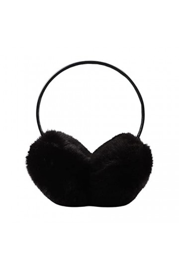 XIAOHAWANG Hiver Cache Oreille Pour Femme Classique Pleuche Cache-Oreille de Chaud Noir 