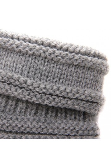 TININNA Warm Winter Unisexe Punk Tricoté Mitaines Gants Demi Finger Poignet Chauffe Gants pour Hommes et Femmes Gris foncé