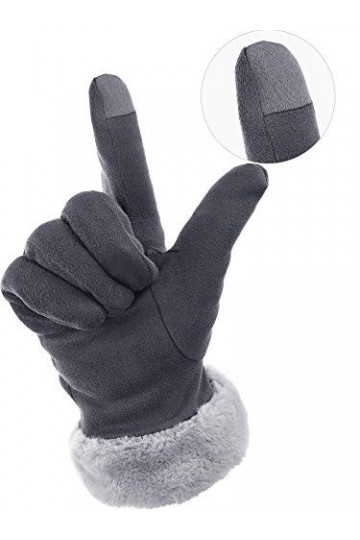 Gants à Écran Tactile Mitaines Chaudes d’Hiver Mitaines de Poignet en Fourrure avec Doublure Polaire pour Fournitures de Femm