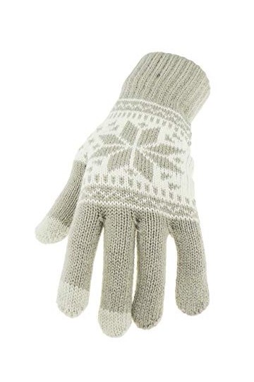 Glamour Girlz Fair Isle Gants dhiver doux et chauds en tricot pour femme Motif flocons de neige Taille unique - Rouge - Tail