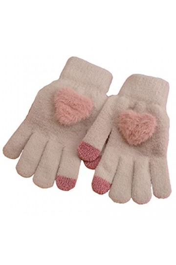 ZAJ Garder au Chaud Gant Thermique Hivernal - Gants Fuzzy Femmes - Gants en Peluche élastique Mignon - Écran Tactile Chaleure