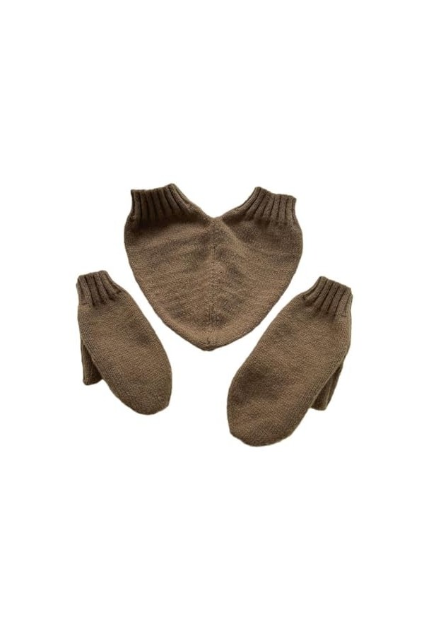 Paire de gants dhiver tricotés avec motif tenant la main, gants à doigts complets, gants chéris pour couples, 3 pièces, mouf