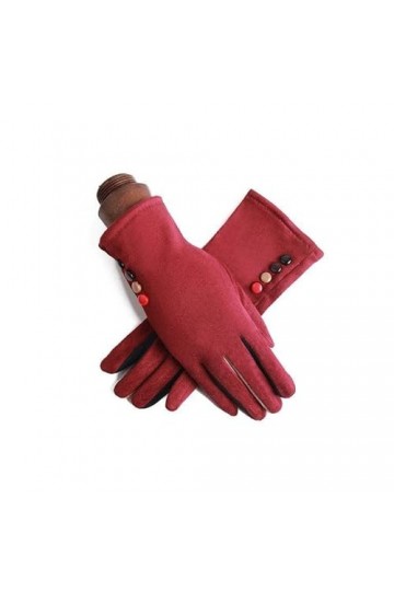 TJOIUY Gants dhiver Hiver Daim Cuir épaissir Sport Cyclisme Gants Chauds Femmes Plus Velours Plein Doigt écran Tactile antid
