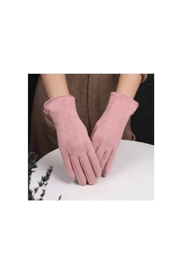 TJOIUY Gants dhiver Gants dhiver pour Femmes Plus Velours épaissir Chaud écran Tactile élégant Perle Daim Coupe-Vent Doigt