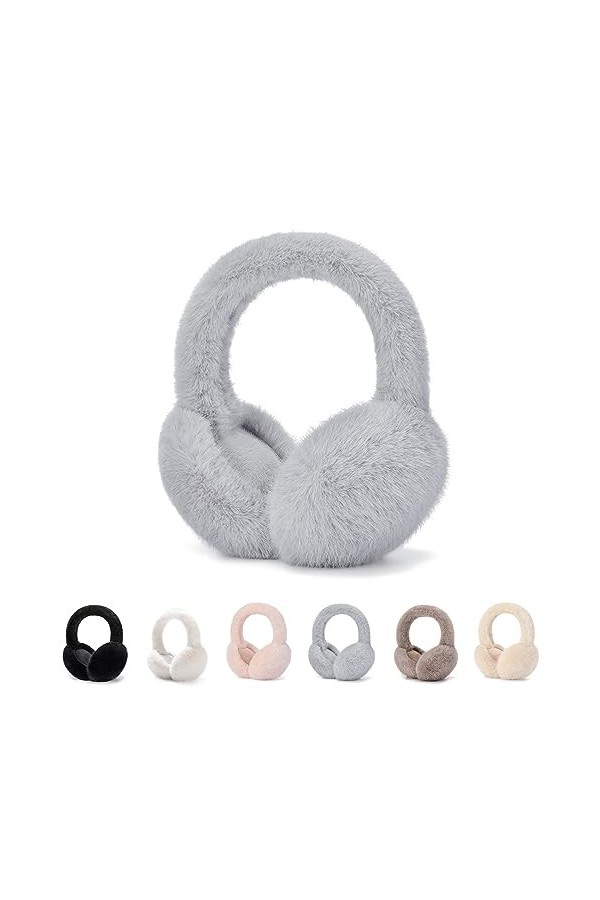 Couvre Oreilles,Cache Oreilles en Peluche Pliable,Chauffe-oreilles Hiver Chaud Couvre Oreilles Earmuffs Réglables Doux par Te