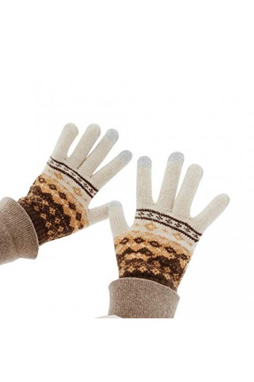 CAILIN Gants Gants en Tricot épais de Femmes Garder au Chaud en Hiver et Mignon Gants écran Tactile Jacquard Gants et moufles