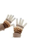 CAILIN Gants Gants en Tricot épais de Femmes Garder au Chaud en Hiver et Mignon Gants écran Tactile Jacquard Gants et moufles