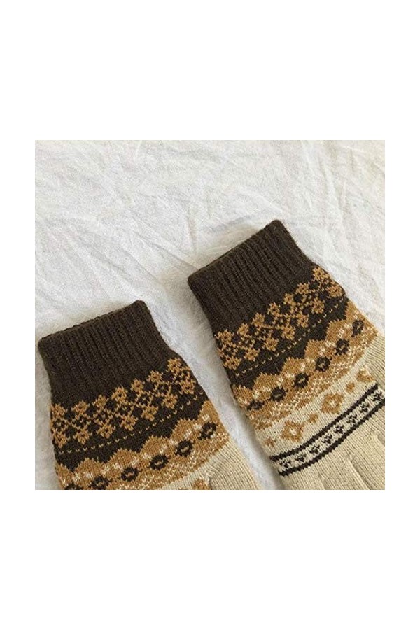 CAILIN Gants Gants en Tricot épais de Femmes Garder au Chaud en Hiver et Mignon Gants écran Tactile Jacquard Gants et moufles