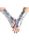 Gants Femme， Femmes gants Hip Hop Style mitaines en cuir verni lisse noir mitaines gants femme soirée formelle bal Sexy gants