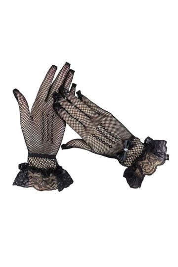 Gants Femme， Filets de pêche femmes gants noir conduite gants gothique scène Emo accessoires Harajuku gants Guantes Mujer Inv