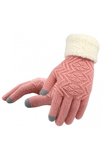 AiKoch Gants tricotés dhiver pour femmes à écran tactile gants tricotés épais chauds chauds moufles en tricot extensibles po