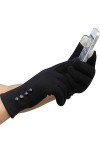 RFEGEF Femme Gants dhiver,Gants À Écran Tactile Boutons Élastiques Noirs Doux Dames Doux Coupe-Vent Élégant Moufles Thermiqu