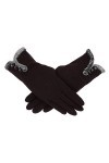 RFEGEF Femme Gants dhiver,Gants À Écran Tactile Marron Boutons Élastiques Et Confortables pour Garder Au Chaud Dames Doux Co