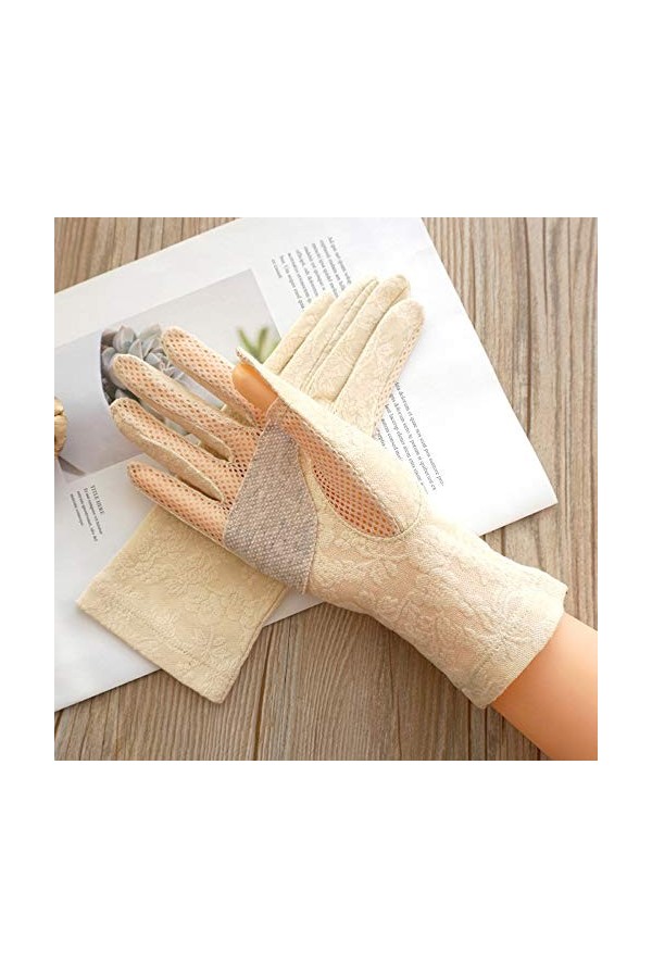 Rekaf Gants de coton minces de printemps estival SUPPREE Sweat-absorbant respirant respirant sans doigts décran tactile à l