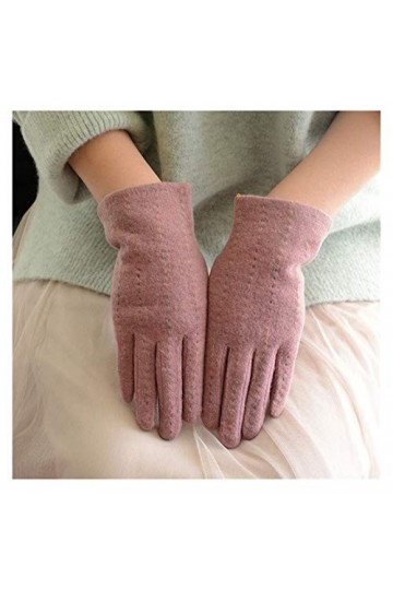 JBIVWW Mode écran élégant Femme Tricot Broderie Touch Gants Hiver Femme Chaude en Cuir Doigt Pleine Gants Bow Color : A29 C 
